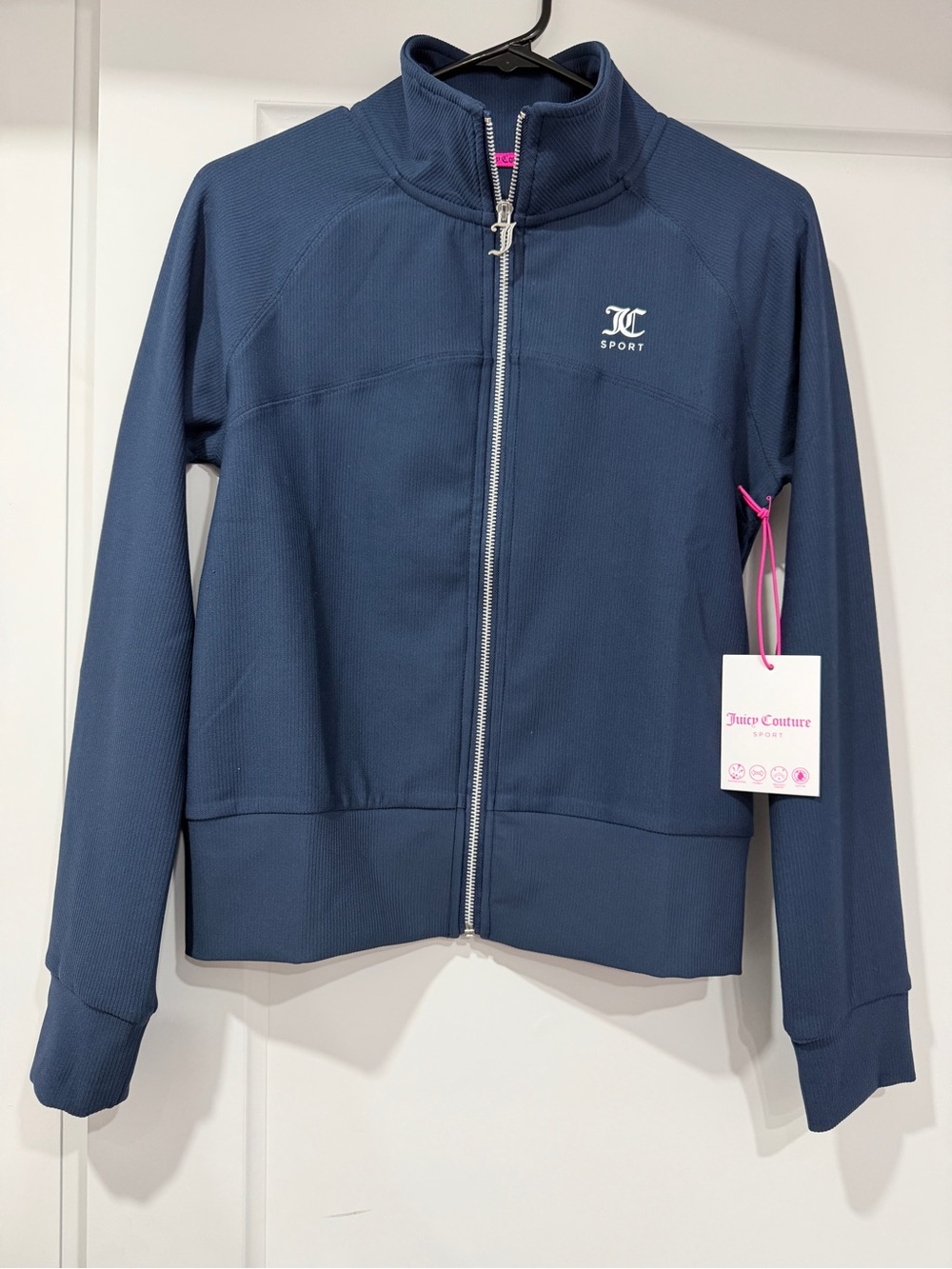 Juicy Couture Sport Navy Full-Zip Jacket with Pink Trim